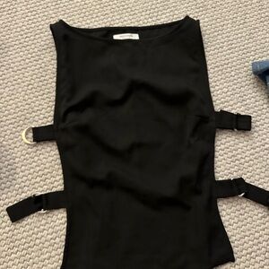 Peppermayo Black Cut Out Sleeveless shirt